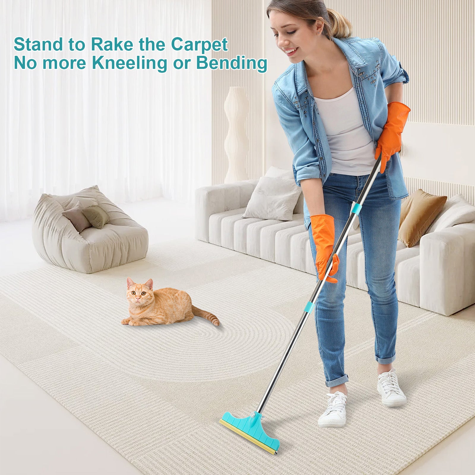 Reusable Pet Hair Remover Tool for Carpets and Car Seats