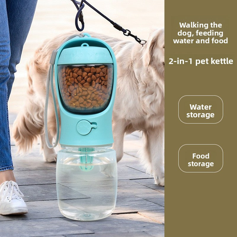 Portable 2-in-1 Dog Water Bottle and Drinking Cup with Leak-Proof Lid