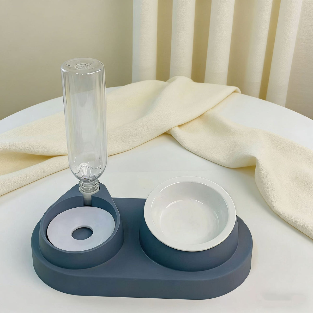Cat Face Dual Pet Bowl, Stainless Steel or Ceramic