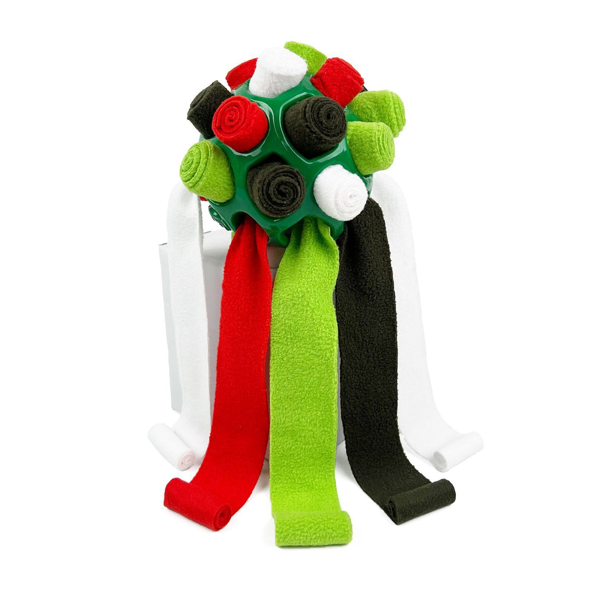 Christmas themed plush snuffle toy for dogs with hidden treat pockets - photo 12