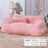 Removable washable round pet bed in moonlight beige flannel, view 26