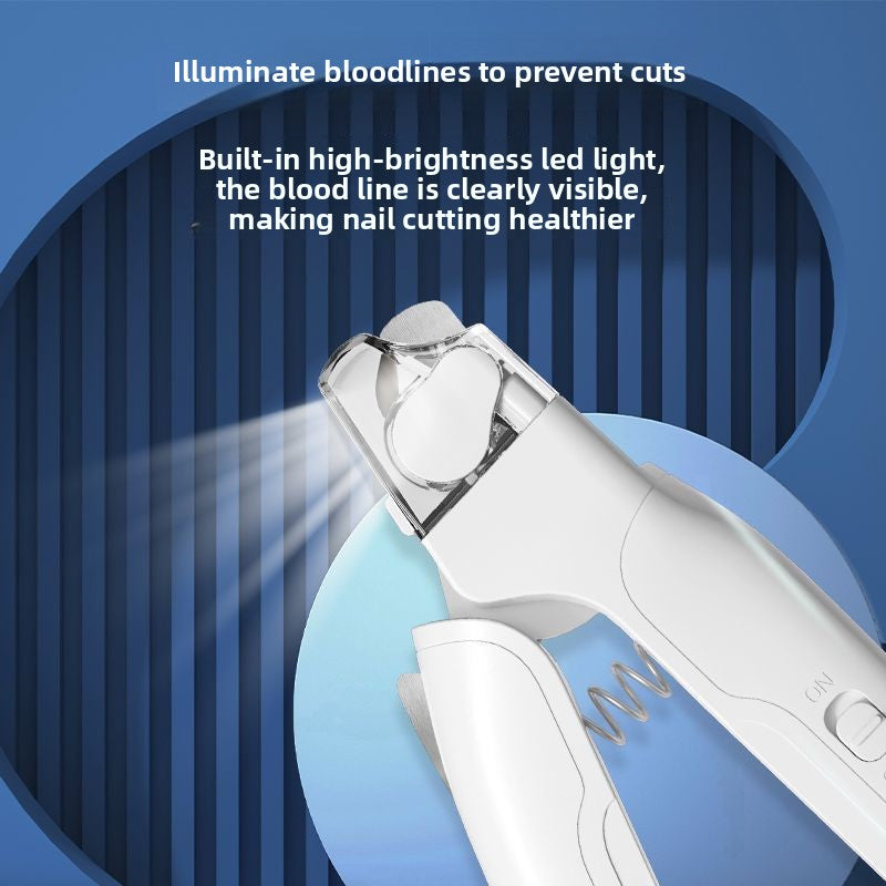 LED Pet Nail Clipper with Adjustable Safety Guard, Stainless Steel