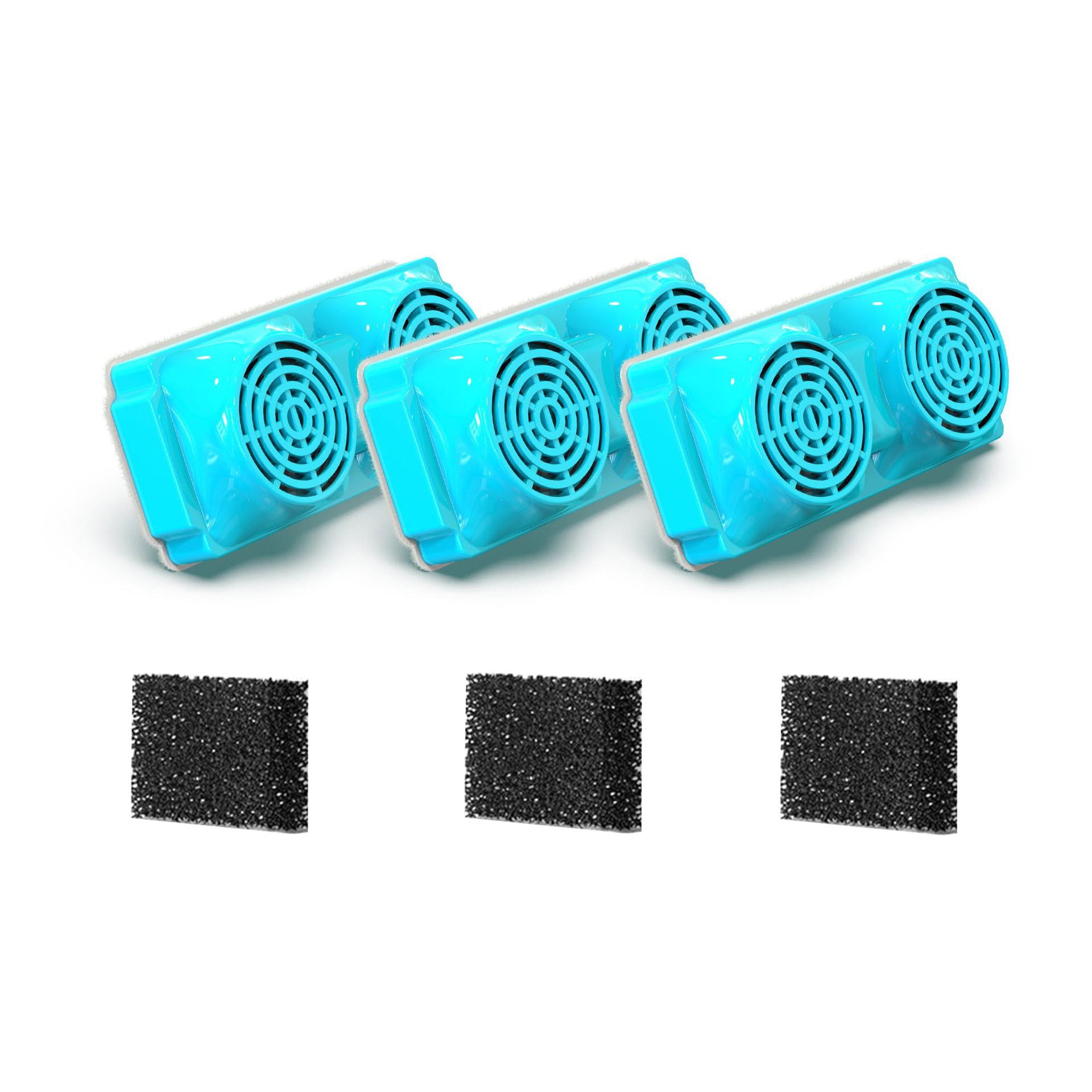 Replacement filters for a wireless sensor pet fountain, further angle view