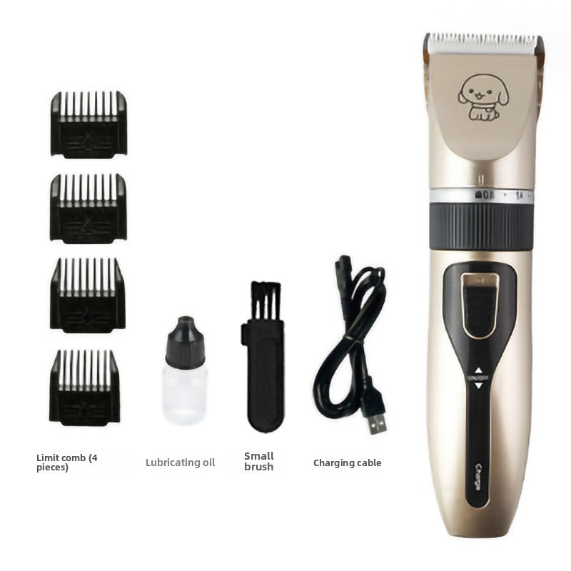 Rechargeable Low Noise Clipper Kit with Guide Combs for Dogs and Cats