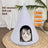 Felt tapered Christmas tree cat nest with hanging toy ball, product image 3