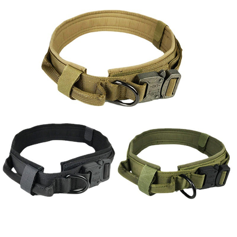 Tactical nylon dog collar with cobra buckle in 4 colour options