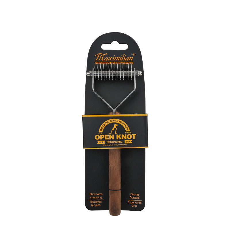 Walnut Wood Pet Comb for Detangling, Single or Double Sided