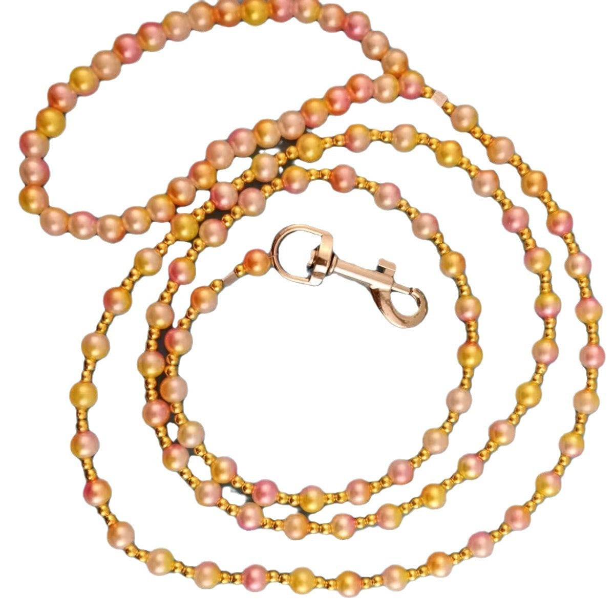 Pearl beaded harness lead for dogs and cats, available from Pet Royale UK