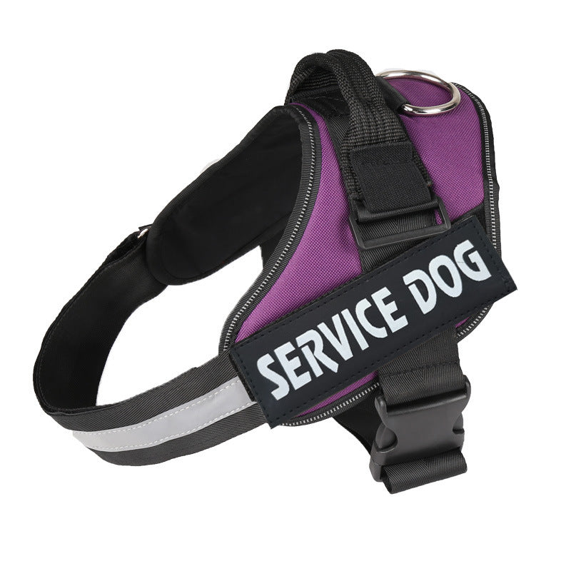 Reflective Oxford dog harness with padded chest straps and lead