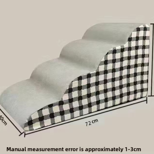 Two-step foam pet stairs with plaid cover, photo 11 of 11