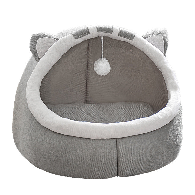 Deep semi-enclosed scratch-resistant cat bed, detail photo 4