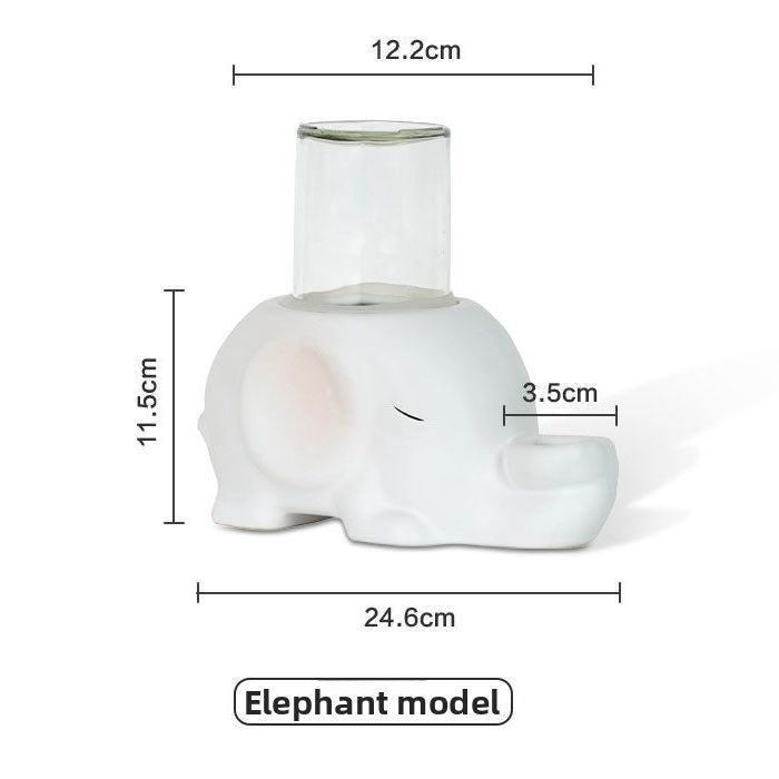 Ceramic Elephant Turtle Pet Water Fountain Bowl