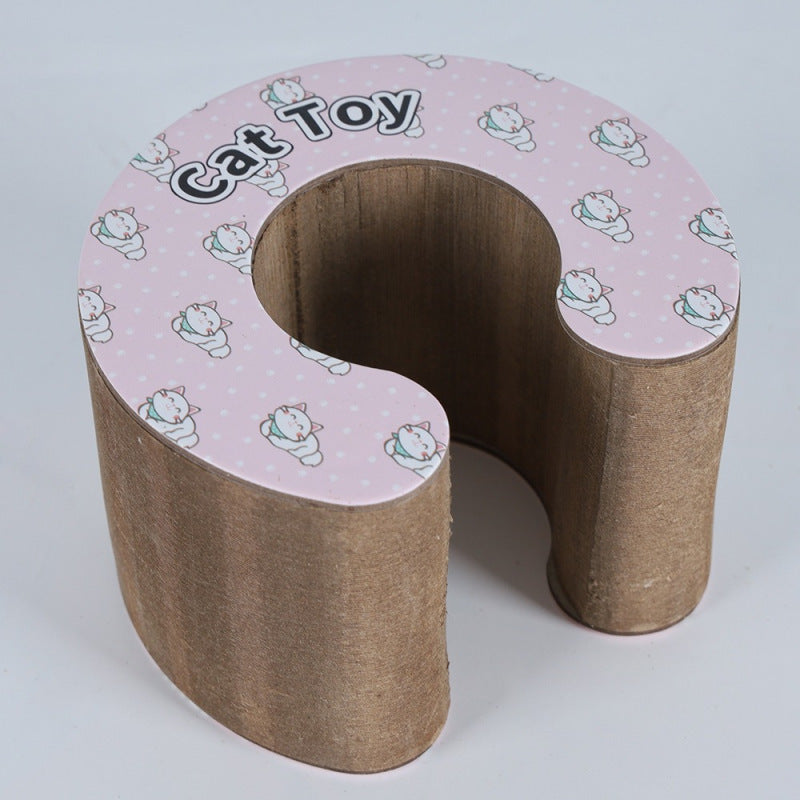 Foldable accordion cat scratcher with bell toy, product gallery photo