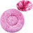 Round long plush nest bed for cats and dogs in Gradient Burgundy