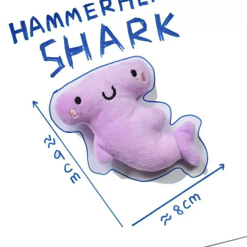 Grey hammerhead shark plush squeaky toy for small dogs and puppies - photo 4