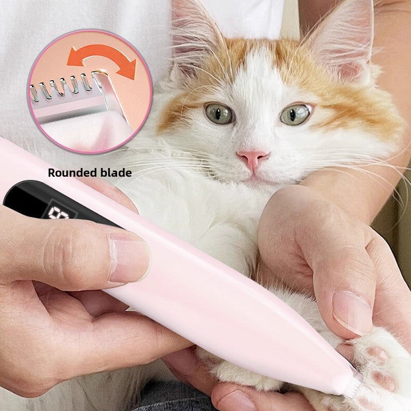 Digital Display Paw Trimmer with Rounded Blade and LED Light