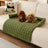 Thick faux fur non-slip pet mat in off white