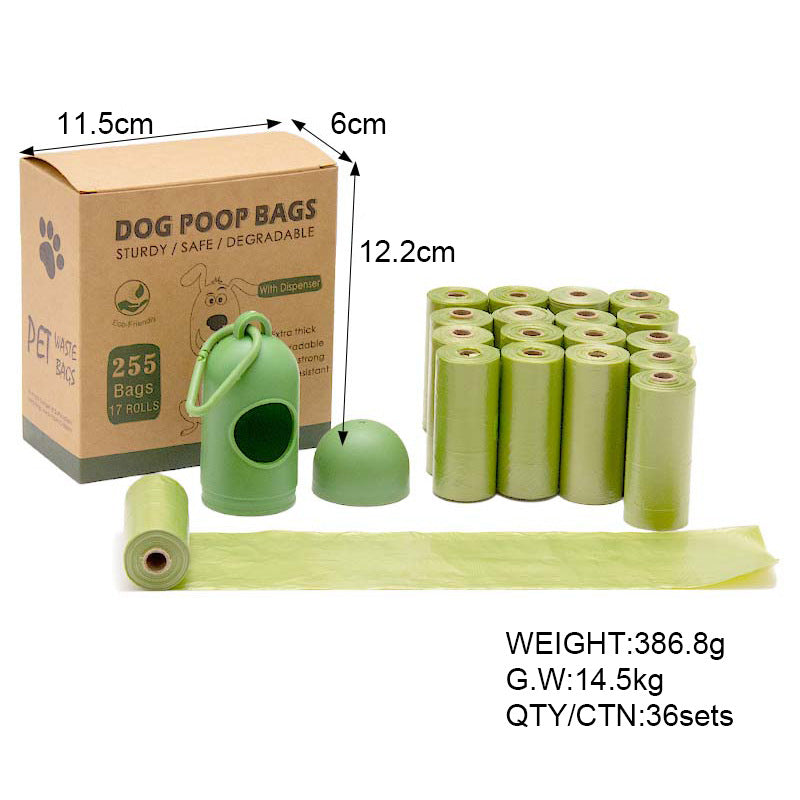 Degradable Pet Waste Bags on a Roll, Optional Dispenser