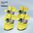Anti-slip waterproof dog shoes with reflective strips in Red Thick Plush, side view