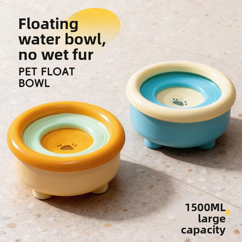 Splash-Proof Floating Dog Water Bowl with Anti-Spill Structure for Small to Medium Dogs