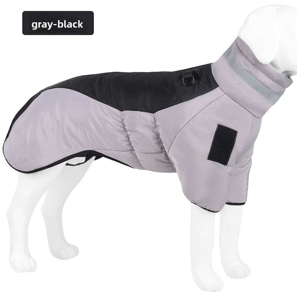Reflective padded dog gilets in four grey colourways