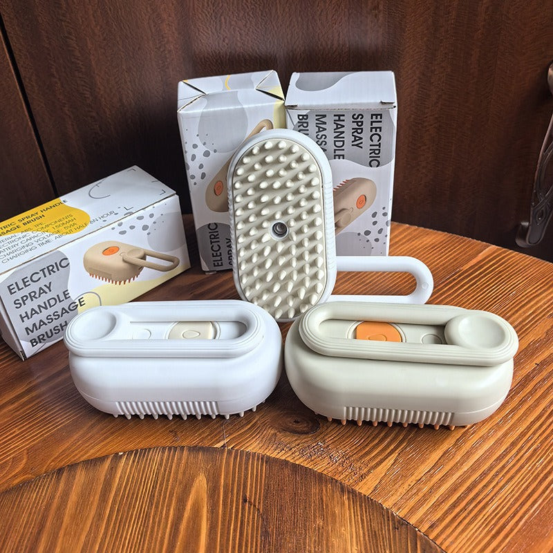 Rechargeable Steam Mist Pet Brush for Shedding and Detangling