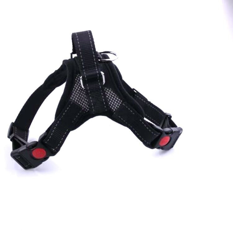 Breathable adjustable dog harness with reflective lead in Leopard Print, close-up detail
