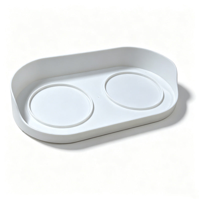 Stainless Steel Pet Food Bowl with Slanted Opening and Non-Slip Silicone Base, 100ml